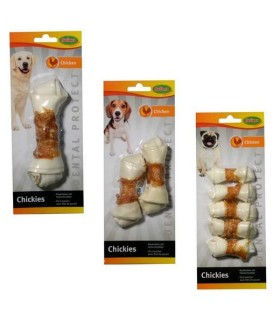 Hueso blanco anudado con pollo 5u. Bubimex