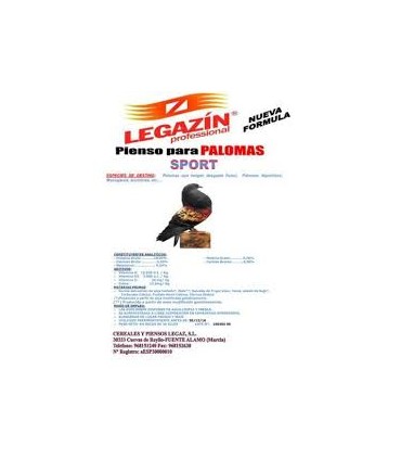 Pienso Palomas Sport Legazín 20kg - Alimentación para palomos con desgaste físico
